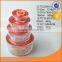 High borosilicate food grade airtight preserving glass boxes set with lids.