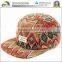 Small order OEM custom leather patch flat brim design 5 panel caps