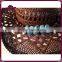 Chocolate 100% straw cowboy hat with blue beads