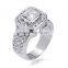 18K Real White Gold Plated Austrian Crystal Wedding Diamond Rings