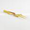 Gold plated eyelash extension tweezers set