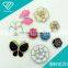Plastic Flower Charm Butterfly Multi Layered Acrylic Jewel Rhinestone DIY Decoration Craft Fitting Shoe Jewelry Making