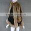 Classical women wool pashmina shawl scarf with raccoon fur trim