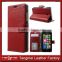 Peapod Genuine Leather Wallet Stand Flip Case for Nokia Lumia 630 - Red