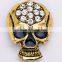 47*36mm Wholesale Rhinestone Skull Latest Fashion Brooch Pin