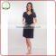 100% viscose black V-neck long womens fashion lace dress designs