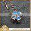 new fashion crystal sunflower jewelry pendant with blue moonstone