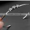 C shape antique silver vintage engraved wire star stainless steel bangles