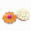 Fashion Sewing Acrylic Flower Metal Button For Garment