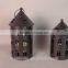 set of 3 Metal Sturbridge Lantern For Taper Candle with Ornate Punched Design