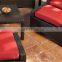 8 piece outdoor patio red cushions all weather rattan conversation sofa set