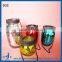 sliver plating glass candle jar with metal lid hanging on christmas tree