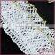 White embroidery chemical lace trimming with metallic yarn for dress,blouse