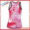 Wholesale Custom sublimation printing dry fit coolmax flower singlets women's running vest