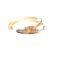 Three tone pltaed brass bangle hoop Earrings