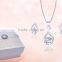 Solitaire Delicate Silver Plated Pendantset