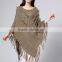 cable knitted ponchos women faux fur poncho rabbit fur ponchos