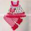 Smocked children clothing wholesale Easter baby girls outfits with cute eggs M7031002