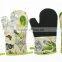 Eco-friendly Garden Style Cotton Twill Neoprene Green Oven Mitt