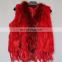 Genuine fur vest high quality women lady rabbit/rccoon fur gilet handmade