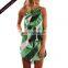 Hot Wholesale printed sleeveless mature women sexy mini dress