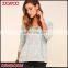 Women Heather Grey Lace-up Hoodie Long Sleeve Oversized Casual Sports Hoodie