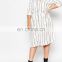 New trendy long sleeve strip women dress