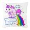 Fashion Cheap Cotton Linen Pillow Case Cover With LOGO 2017 Custom Unicorn Design Home Throw Decorative Cushion Cover