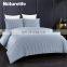 Nordic Design 100% Polyester Yarn Dyed Blue White Bed Sheet Sets Bedding With Fitted Sheets