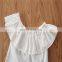 Fashion Kid Baby Girl Off Shoulder Ruffles Top High Waist Skirt Headband 3pcs Summer Outfit Set Clothes