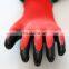 13 Gauge Red Polyester Black Nitrile Dip Women Gloves