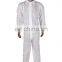 Painters  beauty salons  cleaning companies use white color Dustproof and breathable pp disposable coveralls without hood