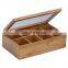 Popular wooden tea coffee chest gift box with 8 compartments