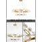 Polyhedral ceiling light brass crystal pendants ripple glass chandelier