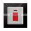 Type 86 UK/EU Standard High Power Wall Switch Gold/Red/Blcak Tempered Glass Panel 86*86mm Socketes And Switches Electrical 45A