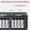Smart 8 slots LCD Display USB Quick Battery Charger For AA AAA NI-MH NI-CD Rechargeable Batteries
