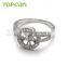 925 Sterling Silver Round Face Shiny Cubic Zirconia Ring Mountings Jewelry Findings & Components 9RM66