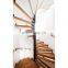 Mild Steel Iron Indoor Spiral Stairs With Wood Treads