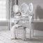 Monaco dressing table, stool and mirror, 7 drawers, 3 mirrors