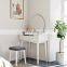 Makeup Dressing Table with Round Mirror with 2 Large Drawers