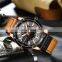 Curren 8374 Nice Quartz Watches for Men Analog Fashion Leather Unusual Custom Brand Watch