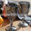 Vintage European Amber Water Goblets Sunflower Grey Colored Glass Goblet Glass Shot Champagne Glass Kitchen Wares