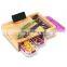 Free Sample Wholesale Kitchen 3 Compartments Multifunction Eco Friendly Organic Storage Bamboo Cutting Board With Grater Drawer