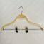 Children adult plywood hangers with 360 swivel hook silicone rubber antiskid shirt pants wood hanger clips