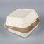 450ml Sugarcane Bagasse Biodegradable 6 Inch Clamshell Hamburg To Go Burger Box Packaging Custom Paper