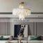 Customized natural alabaster  villa hotel bedroom living room dining room decor lighting industrial brass bracket pendant light