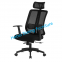 Dining Furniture Fabric and Mesh Upholstery Seat Black Ergonomic Desk Chair Chrome Legs Swivel Office Chair