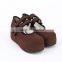 6 cm Brown Napped Cloth girls lolita shoes
