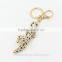 2015 Factory Wholesale New Fashion Cute Leopard Crystal Metal Keychain