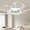 42′′ Chandelier Modern Pendant Lights Golden Silver Retractable Invisible LED Ceiling Fan Light with LED Light and Remote Control